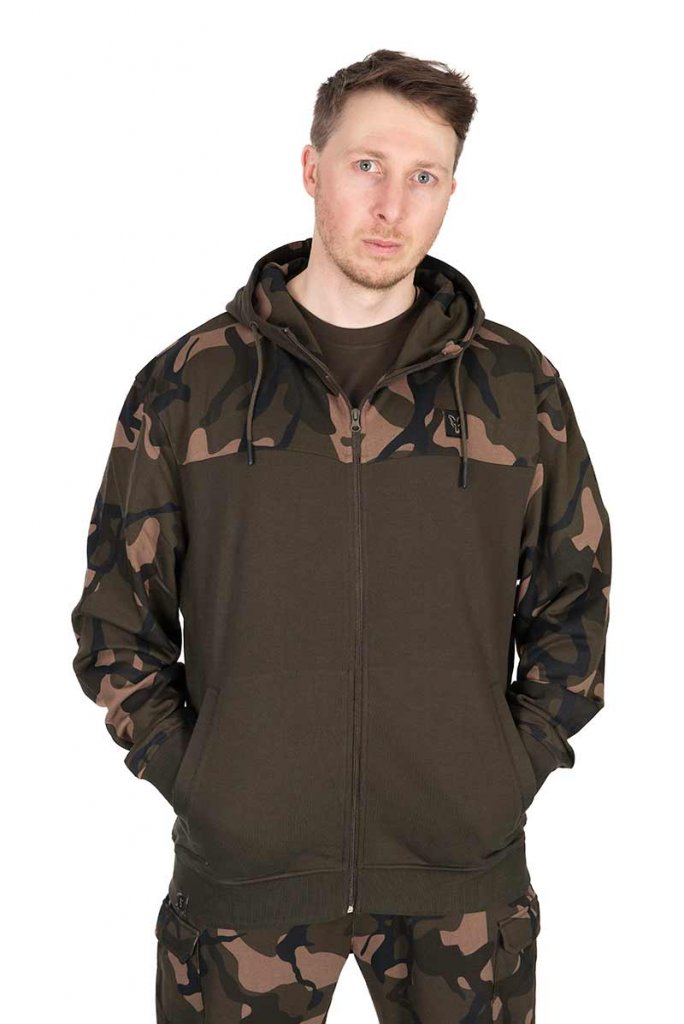 Fox Mikina LW Khaki / Camo Split Zip Hoody