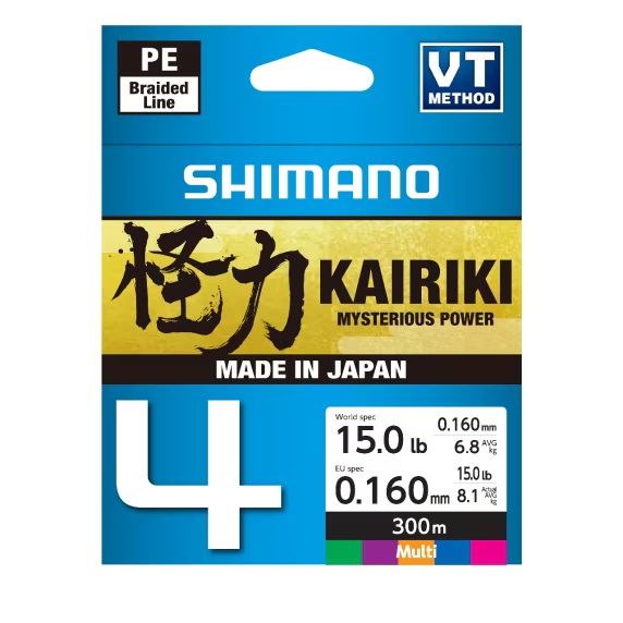 Shimano Pletená šňůra Kairiki 4 Multi Color, 300m