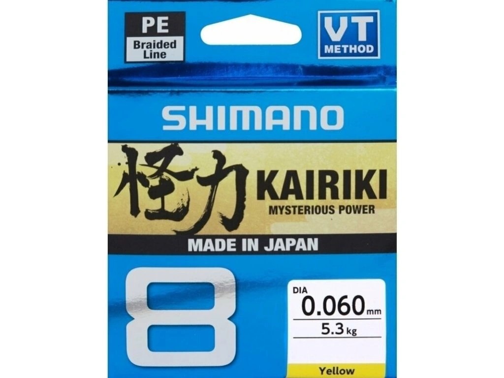 Shimano Pletená šňůra Kairiki 8 Yellow, 150m