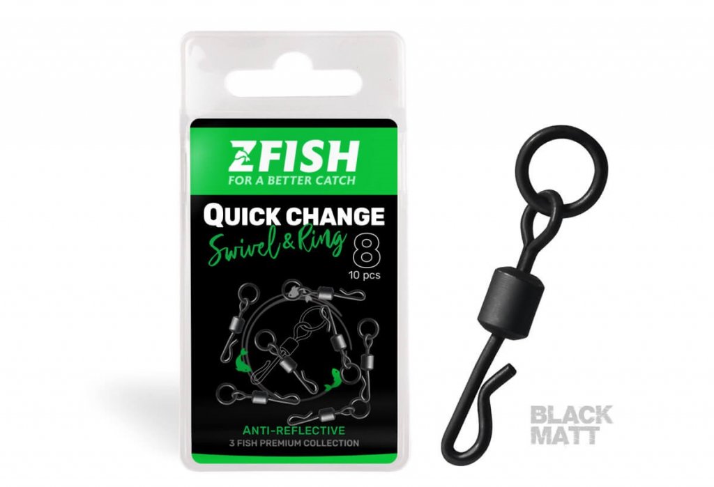 Zfish Obratlík Quick Change Swivel with Ring vel.8, 10ks