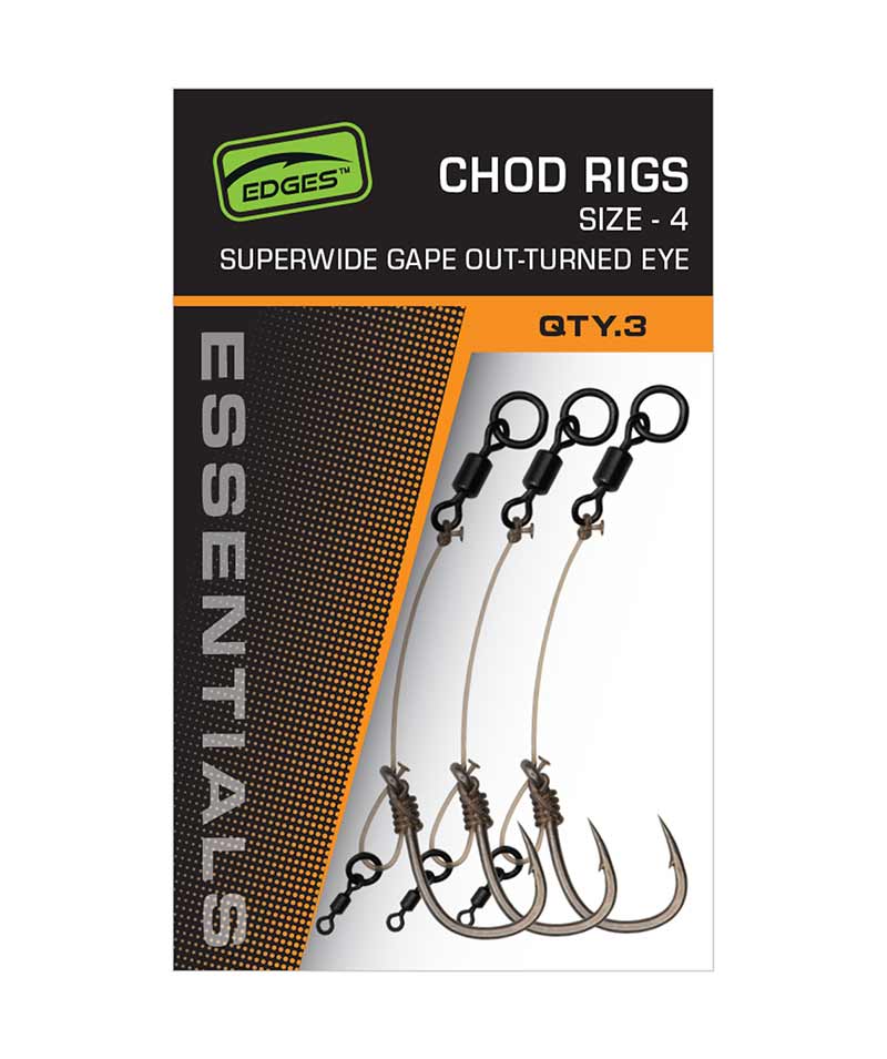 Fox Návazec Edges Super Wide Gape Chod Rigs, 3ks