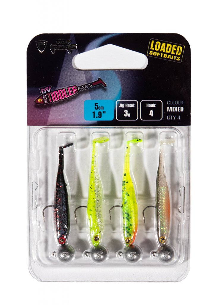 Fox Rage Gumová nástraha Micro Tiddler Fast Loaded 2 UV Mixed Colour 5cm, 4ks