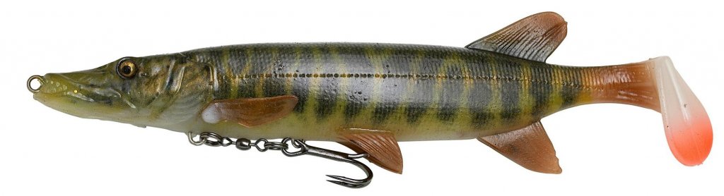 Savage Gear Gumová nástraha 4D Pike Shad - 20cm, 65g Striped Pike