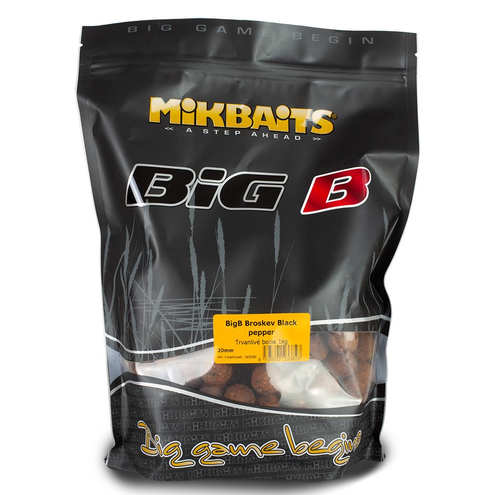 Mikbaits Boilie BigB Broskev Black Pepper 1kg